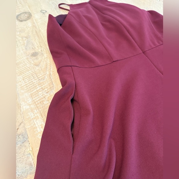 David’s Bridal Burgundy Wine High Low Dress Pockets sz 12 - Picture 7 of 7